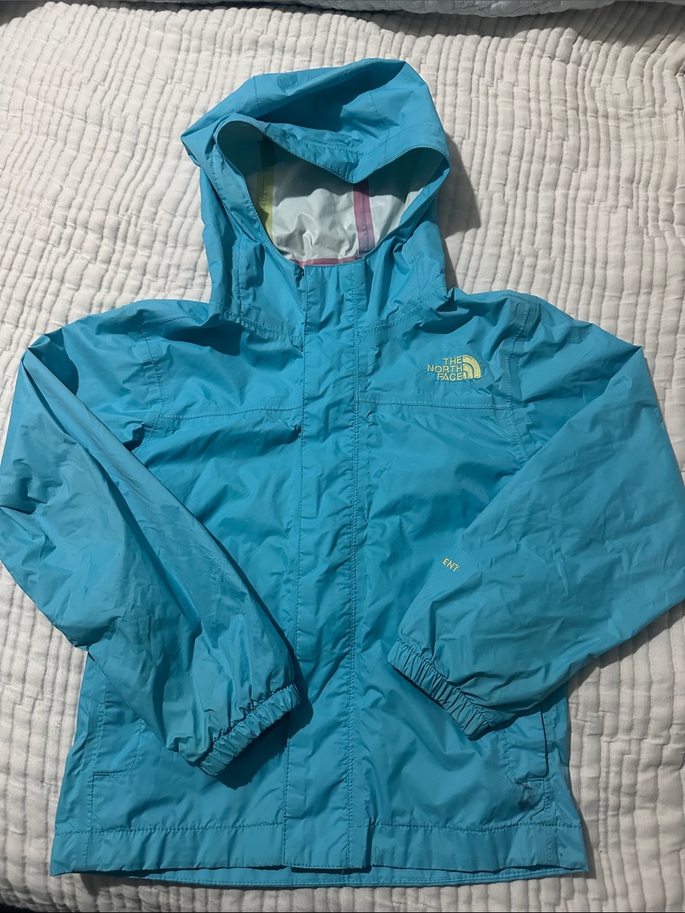 The North Face Kids Teal Hooded Rain Jacket